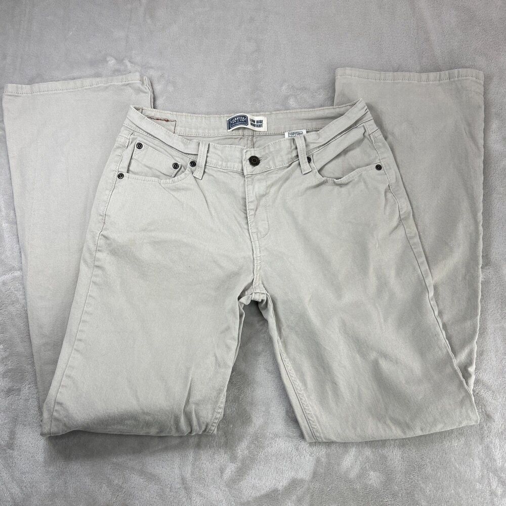 Signature Levi Strauss Co Sz 10 Long Low Rise Bootcut Beige Pants Women's Y2k